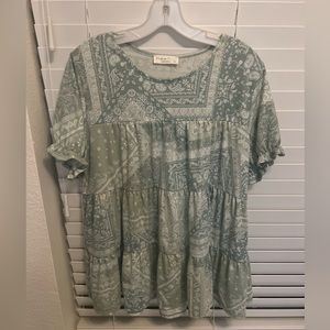 Light green babydoll layered top